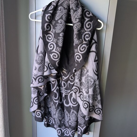 Reversible super soft poncho - clack and gray - Picture 1 of 6